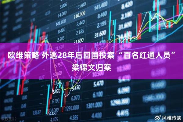 欧维策略 外逃28年后回国投案 “百名红通人员”梁锦文归案
